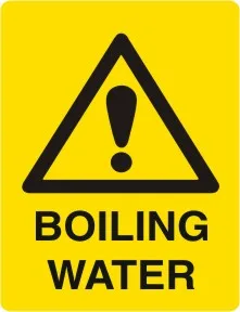 W 254 — WARNING - BOILING WATER